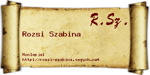 Rozsi Szabina névjegykártya